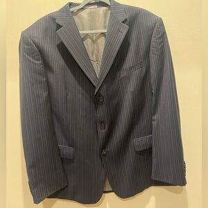 LIKE NEW! Oscar de la Renta Navy Pinstripe Wool Blazer